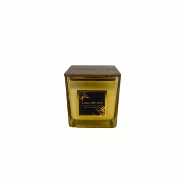 Oud Wood Scented Candle With Wooden Lid