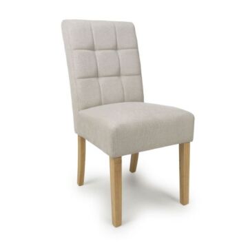 Moseley Waffle Flax Effect Natural Dining Chair In Natural Legs