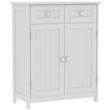 Bath Vida Priano 2 Drawer 2 Door Freestanding Cabinet, White