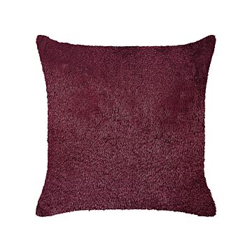 Decorative Cushion Burgundy Polyester 45 X 45 Cm Boho Design Decor Accessories Beliani