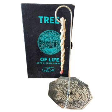 Rope Incense And Silver Plated Holder Set - Tree Of Life