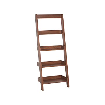 5-tier Ladder Bookcase Dark Wood Book Shelf Display Beliani