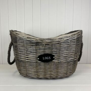 Oval Tapered Log Basket With Ears (60cm X 40.5cm)