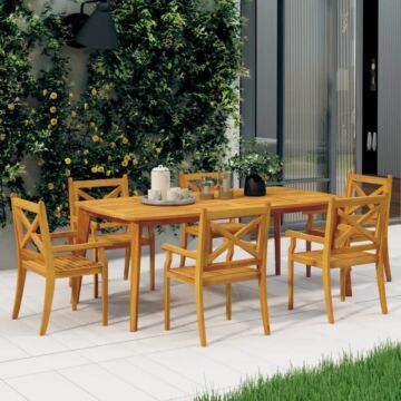 Vidaxl Outdoor Dining Chairs 6 Pcs Solid Wood Acacia