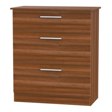 Contrast 3 Drawer Deep Chest In Noche Walnut