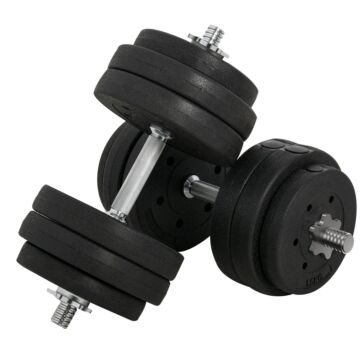 Dumbbells Set Hand Weight 30kg Adjustable Barbell Weight Lifting Equipment By Homcom