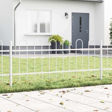 Vidaxl Garden Fence With Hoop Top - White, 15.3 X 0.6 M, Steel