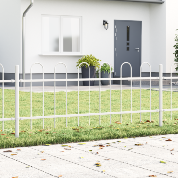 Vidaxl Garden Fence With Hoop Top - White, 15.3 X 0.6 M, Steel