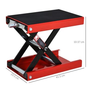 Durhand Steel Manual Repair Motorcycle Lift Platform Red