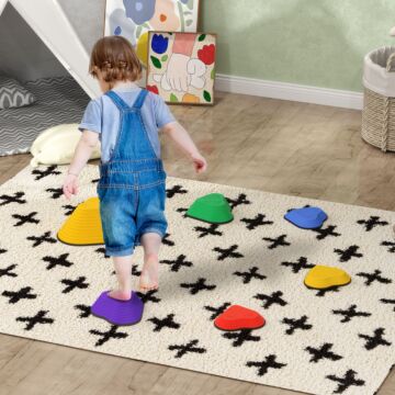 Aiyaplay 6pcs Heart-shaped Kids Stepping Stones Balance & Motor Skills, Multicoloured