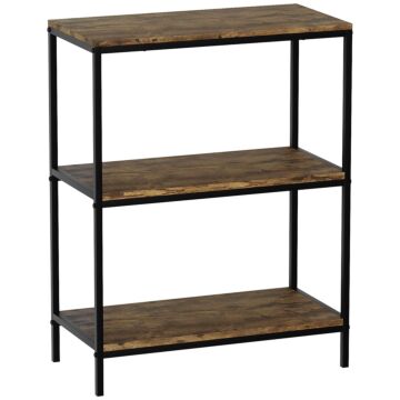 Vida Designs Brooklyn 3 Tier Bookcase, Dark Wood