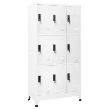 Vidaxl Locker Cabinet White 90x45x180 Cm Steel