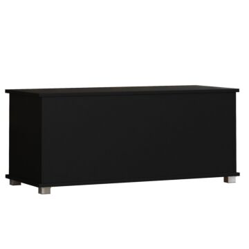 Vida Designs Leon Storage Ottoman, Black