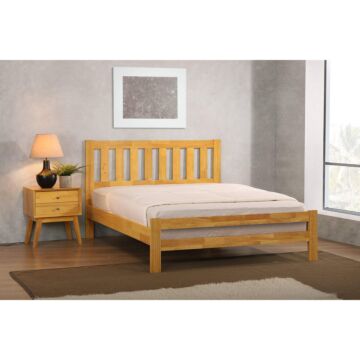 Kempton King Size Bed Solid Hardwood Natural Oak