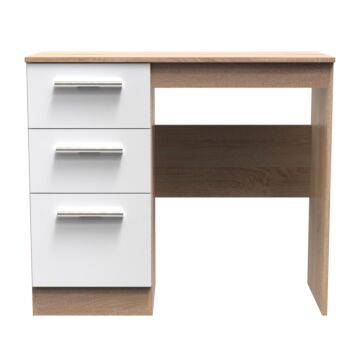 Contrast 3 Drawer Vanity In White & Bardolino Oak