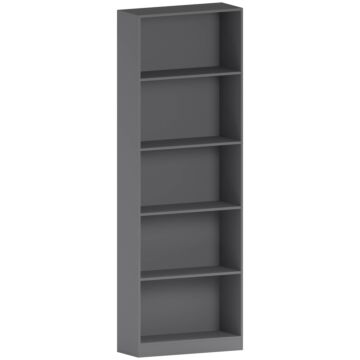 Vida Designs Cambridge 5 Tier Extra Large Bookcase, Grey