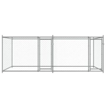 Vidaxl Dog Cage With Doors Grey 4x2x1.5 M Galvanised Steel