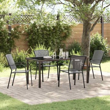 Vidaxl 5 Piece Garden Dining Set Anthracite Steel