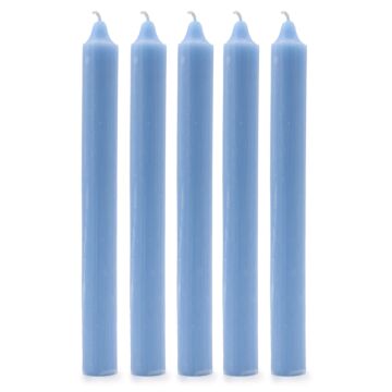 Solid Colour Dinner Candles - Rustic Sea Blue - Pack Of 5