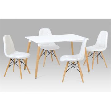 Emery Pu Chairs With Solid Beech Legs White (4s)