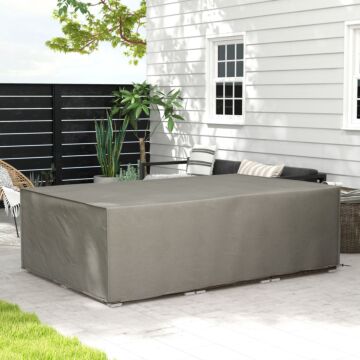 Outsunny Outdoor Garden Rectangular Furniture Cover Table Chair Sofa Shelter, Waterproof, 222 X 155 X 67 Cm, Grey