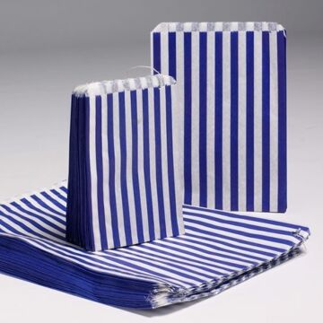 5 X 7" Candy Stripe Bags (1000) - Blue