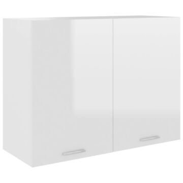 Vidaxl Hanging Cabinet High Gloss White 80x31x60 Cm Engineered Wood