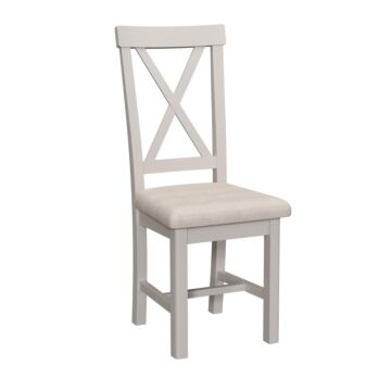 Upholstered Cross Back Chair Dove Grey/light Oak