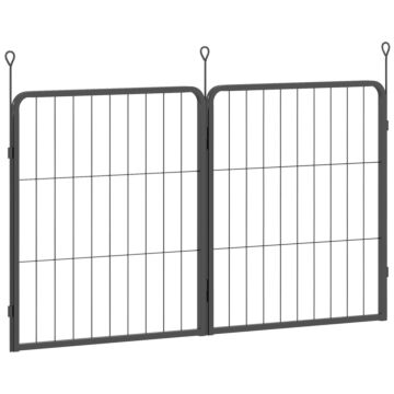 Pawhut 2 Piece Dog Pen Expansion Pack For 60cm High Animal Pen With 3 Connecting Stakes