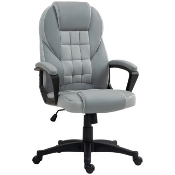 Homcom Faux Leather Office Chair - Grey