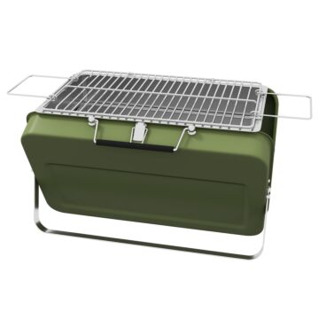 Outsunny Foldable Suitcase Design Mini Charcoal Barbecue Grill Bbq, Green