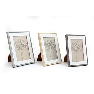 Set Of Three Photo Frames With Wood Edge