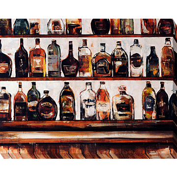 The Tipple Shelf By Sydney Edmunds - Wrapped Canvas