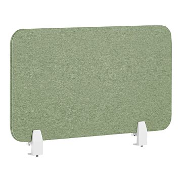 Desk Screen Green Pet Board Fabric Cover 80 X 40 Cm Acoustic Screen Modular Mounting Clamps Home Office Beliani