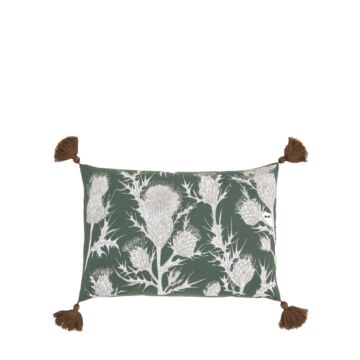 Thistle Cushion Cover Oxford Olive 400x600mm
