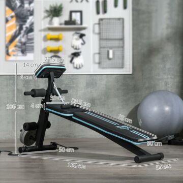 Homcom Foldable Weight Bench, Adjustable Strength Training Sit Up Ab Bench Incline/decline, Blue