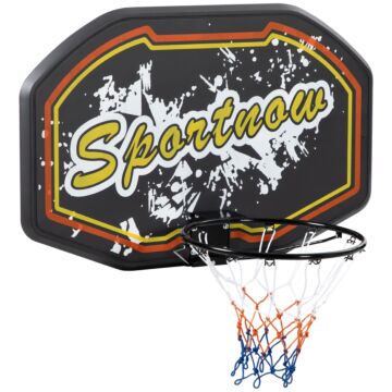 Sportnow Wall Mounted Basketball Hoop, Mini Basketball Hoop And Backboard For Kids And Adults, Outdoors And Indoors Door & Wall Use, Red And Yellow