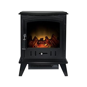 Adam Aviemore Electric Stove In Textured Black