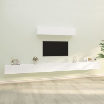 Vidaxl 4 Piece Tv Cabinet Set White Engineered Wood