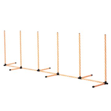 Pawhut Dog Agility Weave Poles Training Obstacle Course Set Slalom Equipment Outdoor Indoor With Oxford Bag