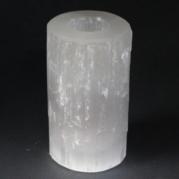 Selenite Cylinder Candle Holder - 15 Cm