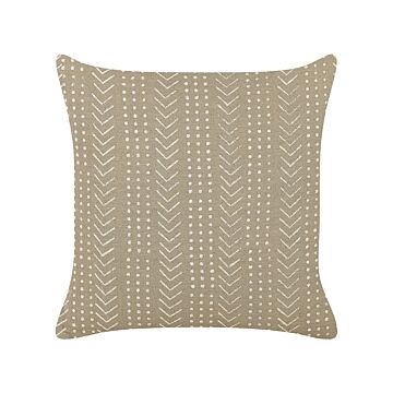 Decorative Cushion Grey Cotton 45 X 45 Cm Geometric Pattern Foil Print Boho Decor Accessories Beliani