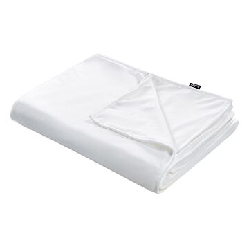 Weighted Blanket Cover White Polyester Fabric 120 X 180 Cm Solid Pattern Modern Design Bedroom Textile Beliani