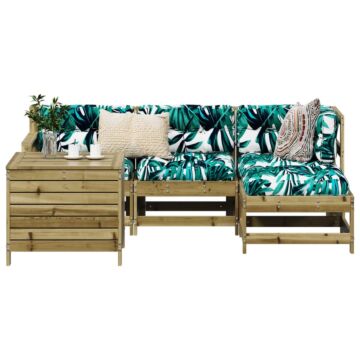 Vidaxl 5 Piece Garden Sofa Set Impregnated Wood Pine