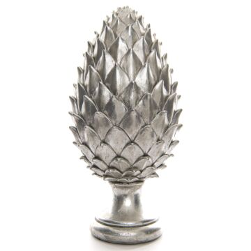 Tall Large Silver Pine Cone Finial