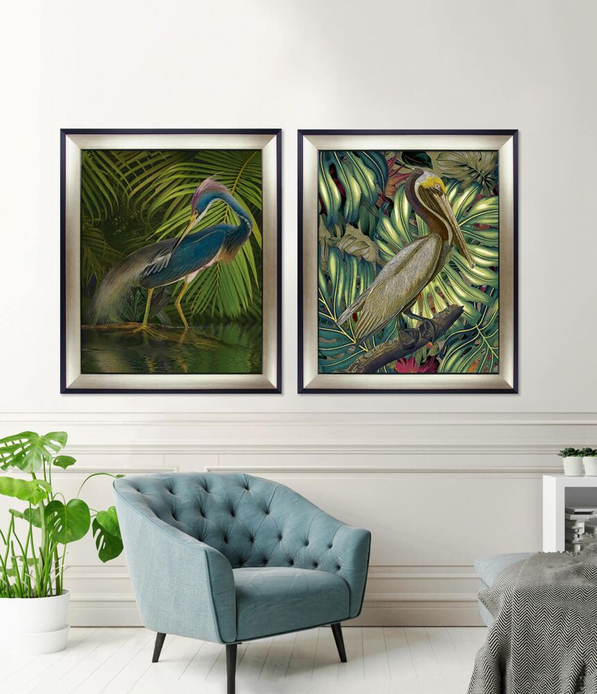 Jungled Water Bird I By Steve Hunziker - Framed Art