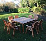 Eight Seater Square Table Set - Green