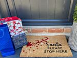 Santa Stop Here Doormat Sleigh