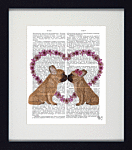 Dogs In Love Ii By Fab Funky - Framed Art