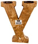 Hand Carved Wooden Embossed Letter Y